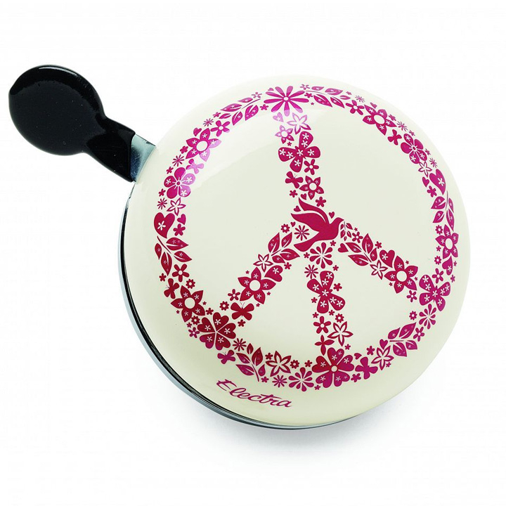 Велосипедный звонок Electra Big Ding-Dong Bell Peace Cream